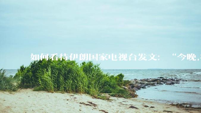如何看待伊朗国家电视台发文：“今晚,将会发生一件大事,让世界铭记几个世纪。”？