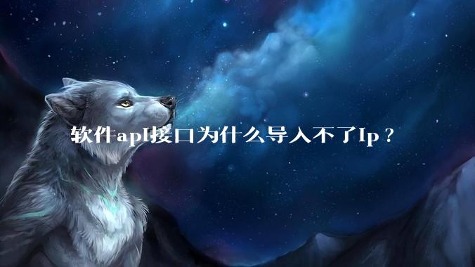 软件api接口为什么导入不了ip?