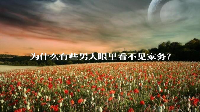 为什么有些男人眼里看不见家务？