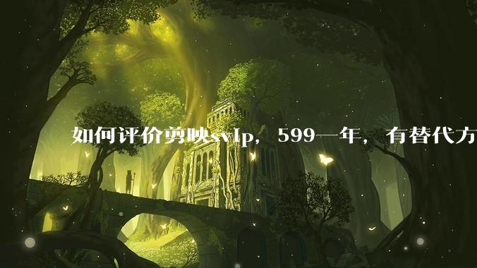 如何评价剪映svip，599一年，有替代方案吗？